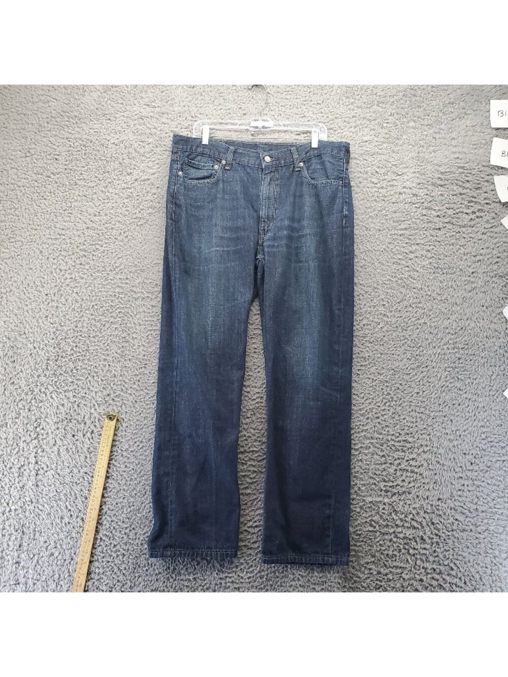 Levis Jeans Mens 38x32 Blue 514 Straight Fit Dark Wash Original Rivet Style